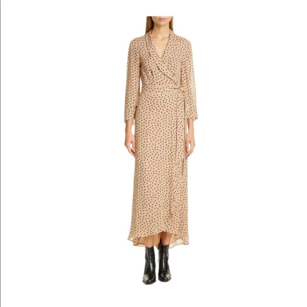 Gorgeous Ganni Georgette Dot Wrap Dress!
